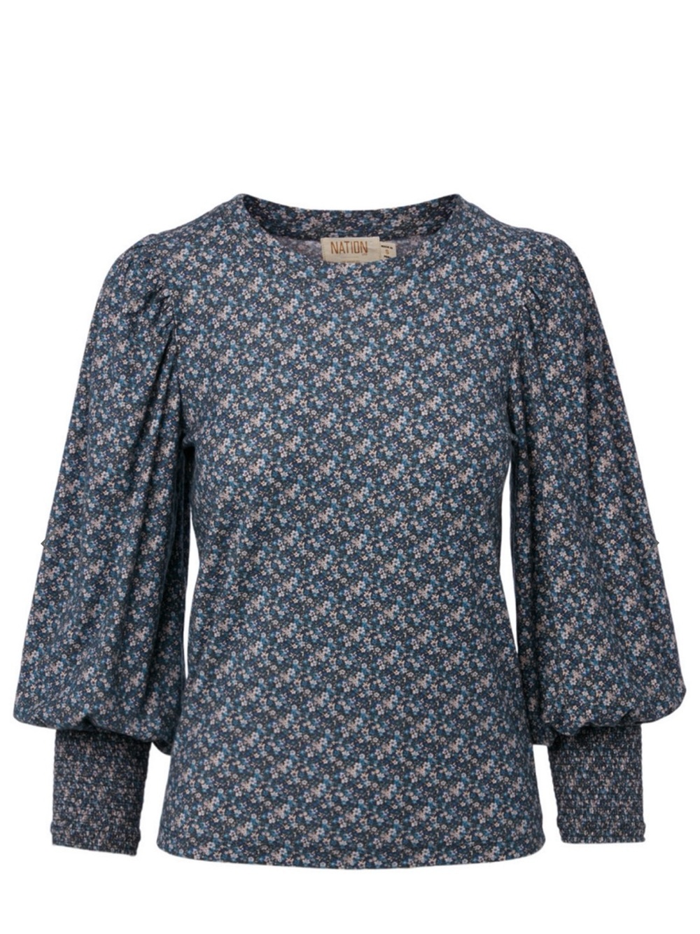 Nation Ltd Loren Puffed Sleeve Wildflower Print Pima Cotton Tee Size M